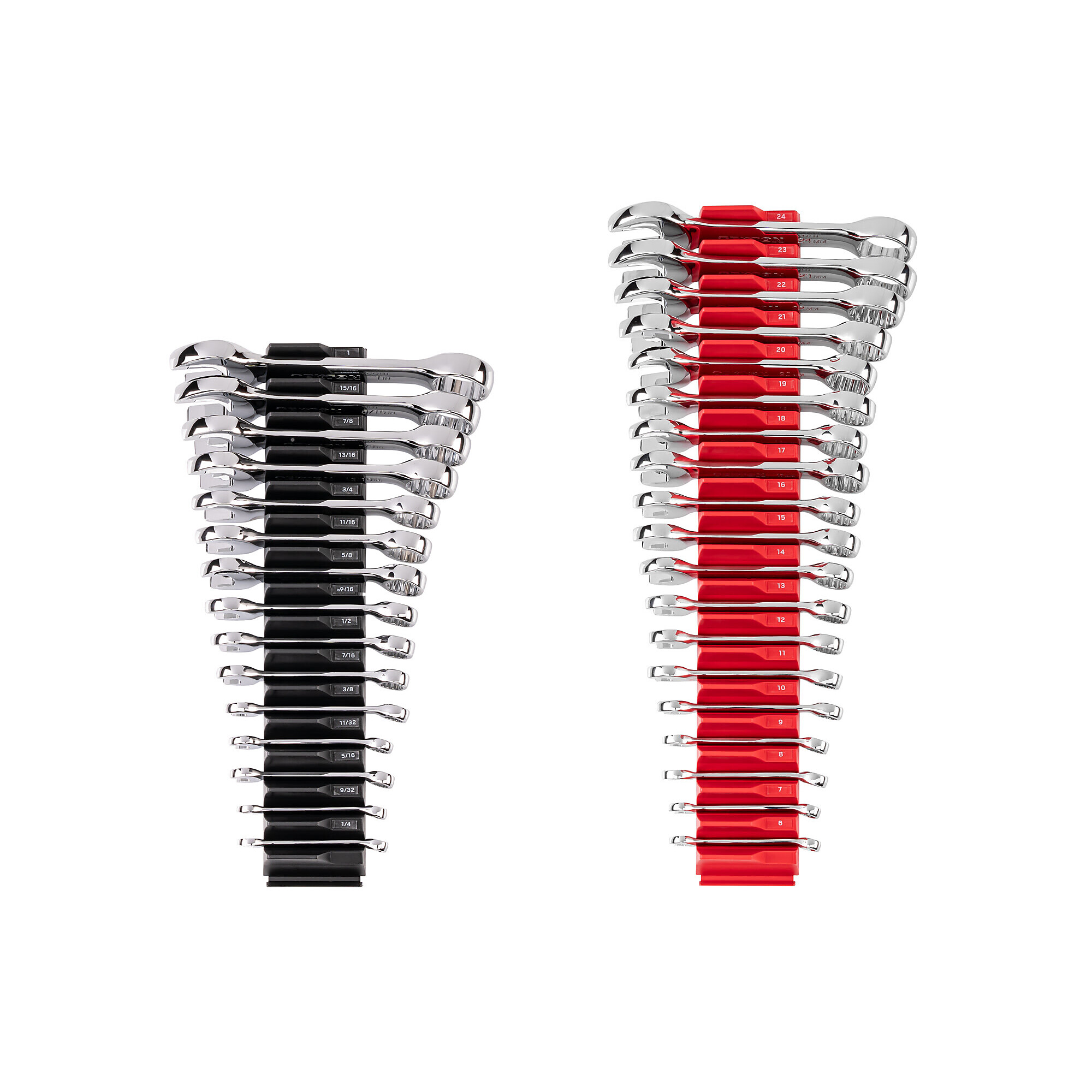 TEKTON Stubby Combination Wrench Set with Modular Organizers, 34-Piece (1/4 - 1 in., 6 - 24 mm) | WCB95409